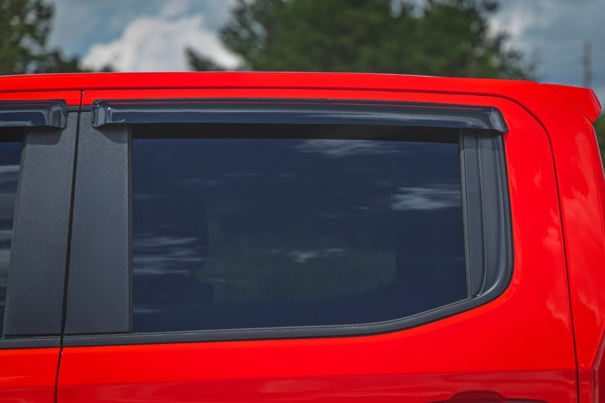 GMC 3500HD Side Window Deflectors - Rough Country - Tape On Rain Guard - '19-'25